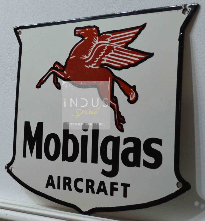 Plaque émaillée Mobilgaz Aircraft