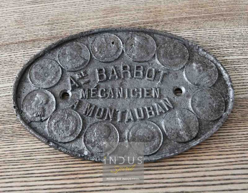 Ancienne plaque Barbot