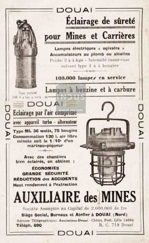 Lampe auxiliaire des mines Douai