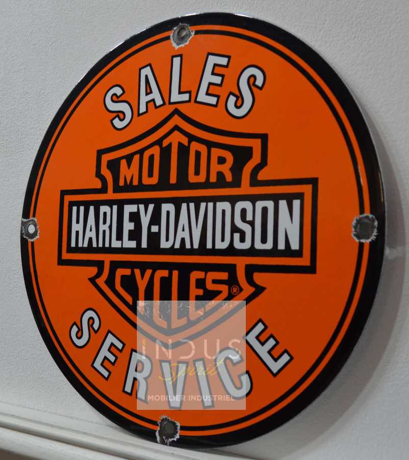 Ancienne plaque émaillée Harley Davidson