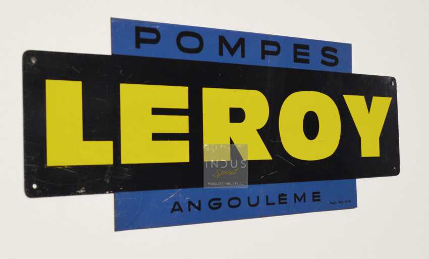 Plaque publicitaire Pompes Leroy