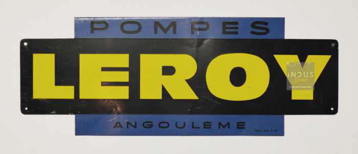 Plaque publicitaire Pompes Leroy