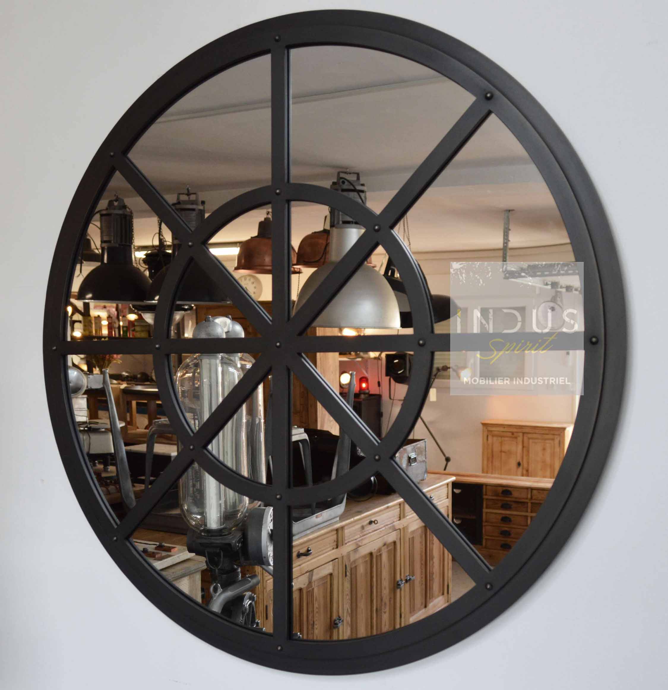 Grand Miroir en Métal style Industriel