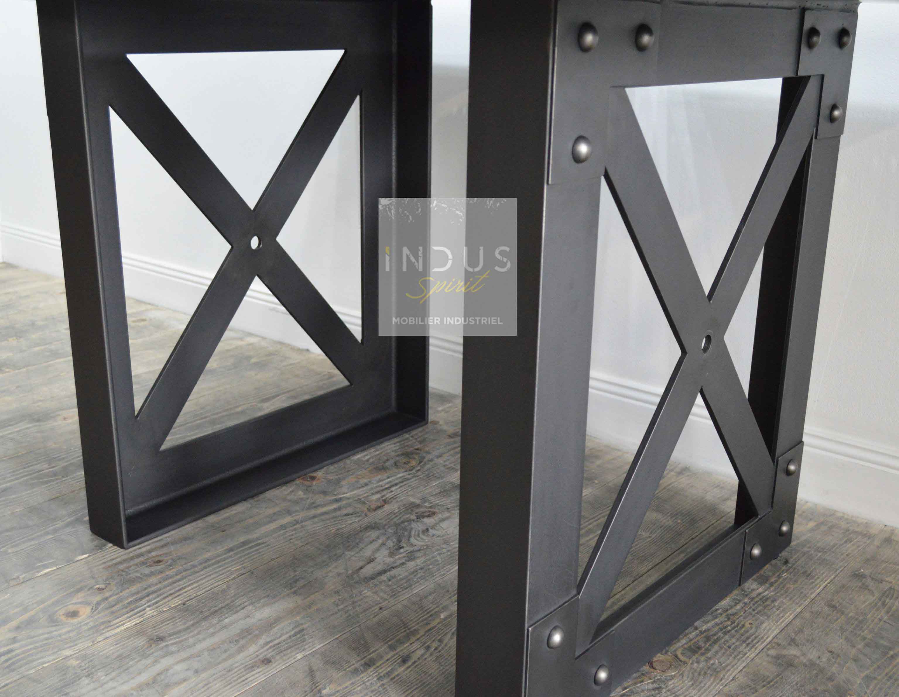 Pied de meuble en métal style industriel 9cm ou 12,50cm - Vest9-125